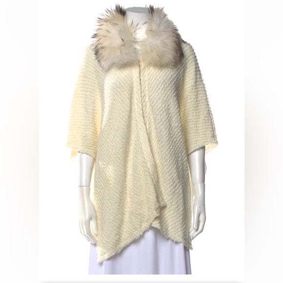 Alice and Olivia fox fur wool cardigan - Picture 1 of 9